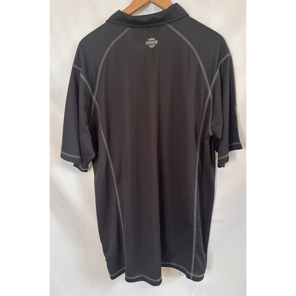 Harley-Davidson Shirt Mens XL  Black Polo Collared Motorcycle Short  Dry Fit - Picture 2 of 9